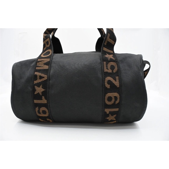 Fendi Black & Brown Canvas / Leather Medium Size Duffle Tote W / Pouch - Picture 4 of 13